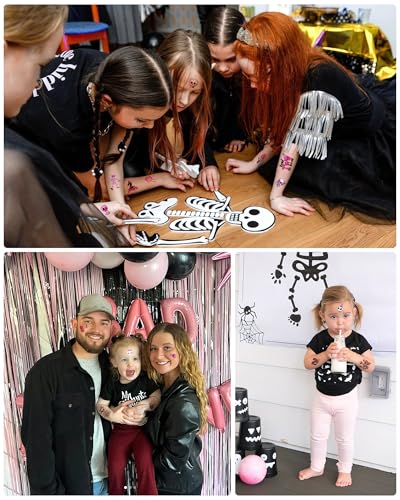 Bad To The Bone 192-Piece Skeleton Temporary Tattoos – 20 Sheets for 2nd Birthday Party Favors