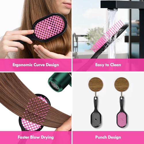 Aussumy 4-Pack Vented Detangling Hair Brush for Wet and Dry Hair