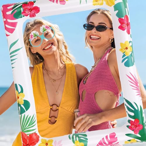 Inflatable Hawaiian Photo Booth Frame with 29 Props Kit