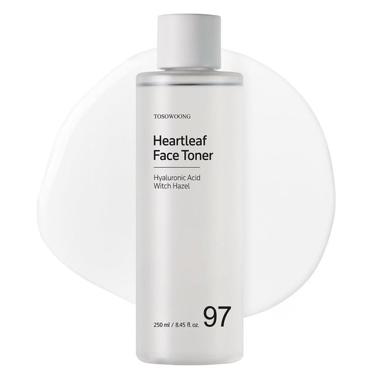 TOSOWOONG Heartleaf Face Toner with 970,200ppm Heartleaf Water, Centella, Hyaluronic Acid, Witch Hazel, Trouble Care, Acne-Prone, Calming, Hydrating, Purifying, Korean Skin Care, 250ml, 8.45 fl.oz.