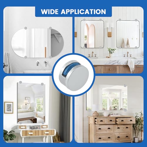 8 Pack Zinc Alloy Mirror Mounting Hardware Kit for 3-5mm Glass