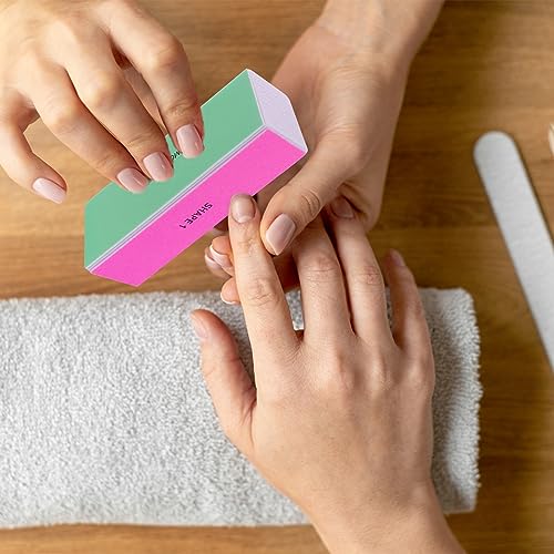 GigaGround 4-Way Nail Buffer Block Set - 10 Pcs for Shiny Natural & Acrylic Nails
