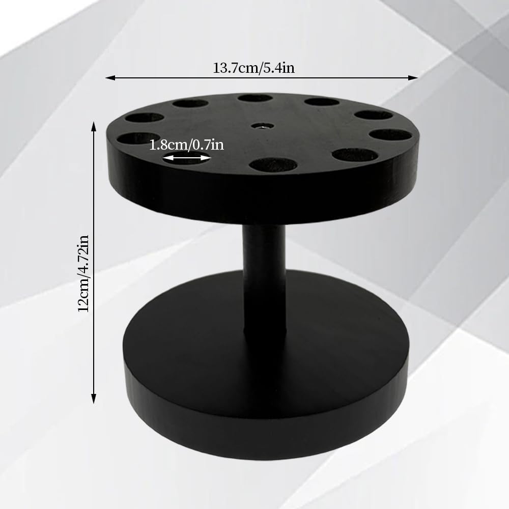 TDHRDHVC 360 Degree Wooden Scissor Holder with 10 Diameter 0.71'' Hole,Barber Station Organizer,Shear Holder for Stylist(Black