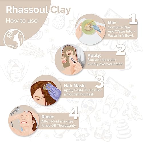 Rhassoul Clay - Natural Detox Clay for Skin & Hair, 150g