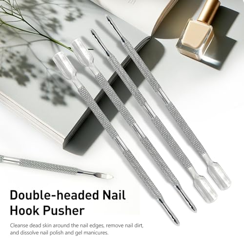 Professional Dual-Sided Cuticle Pusher Set - Stainless Steel Nail Care Tools