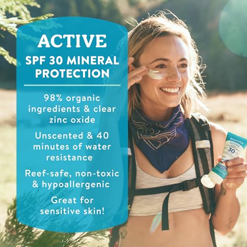 Badger Mineral Sunscreen Cream SPF 30, Reef Safe, Travel Size 2.9 fl oz