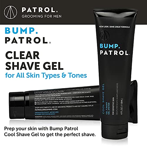 Bump Patrol Cool Shave Gel 4 Oz - Sensitive, Clear, Menthol, Prevents Razor Bumps
