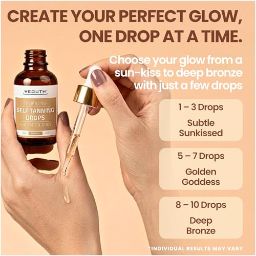 YEOUTH Face Tanning Drops - Customizable Self Tan for Glowing Skin