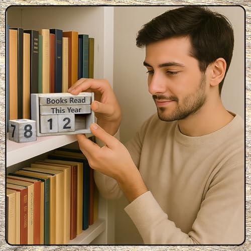Wooden Book Counter Tracker for Readers - Up to 999 Books