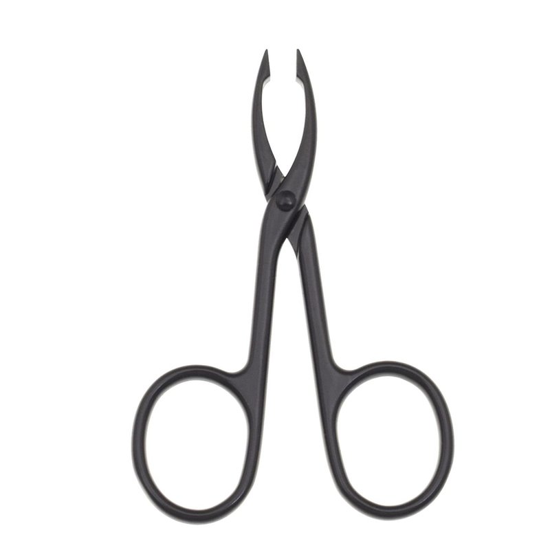 Motanar 2 Pieces Tweezers Scissor Handle Straight Tip Scissor Shaped Eyebrows Tweezers for Hair Plucker Remover Facial Hair Eyebrows Care (Silver and Black)