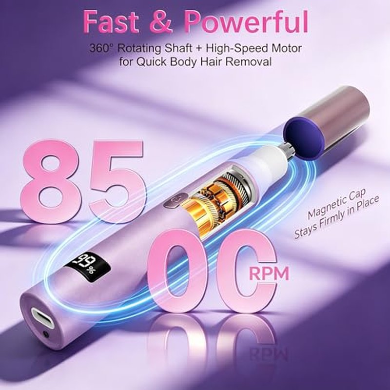 RUIM Electric Nose Hair Trimmer for Women, 4-in-1 Painless Facial Grooming Kit with Eyebrow Trimmer, Nose & Ear Trimmer, Facial Shaver - USB-C Rechargeable, Waterproof, LED Display