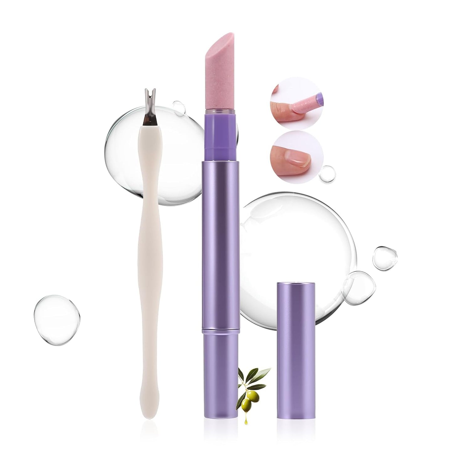 Cuticle Oil Pusher Pen - Nail Care Tool for Hangnails & Dry Nails | Moisturizing Cuticle Trimmer & Remover