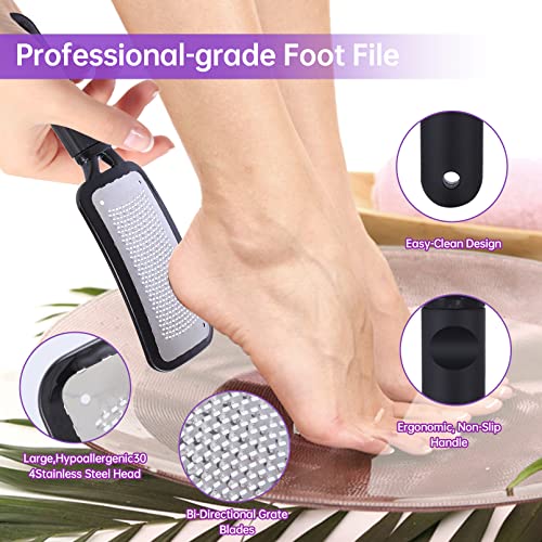 Foot Callus Remover Set with Foot File Pumice Stones & Nail Brush - Pedicure Kit for Soft Feet