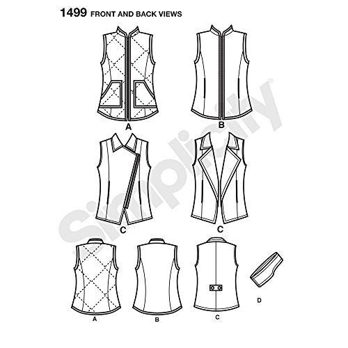 Simplicity Women's Vest & Headband Sewing Pattern, Sizes 6-14