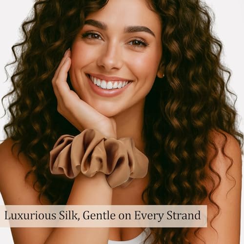 NatureKess XL Mulberry Silk Scrunchie - Anti-Breakage Hair Tie for Sleeping