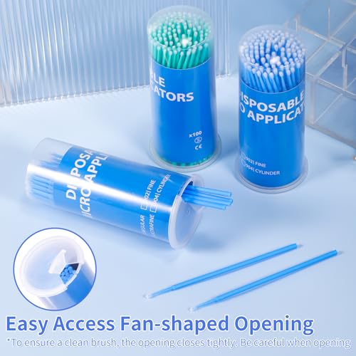 Annhua Disposable Micro Applicators 400 pcs Bendable Small Brushes for Eyelash Extensions & Dental Care