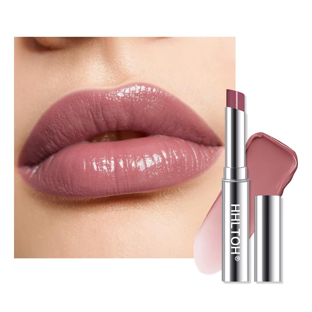 HHLTOH Mauve Berry Honey Tinted Lip Balm for Women, Hydrating Lip Oil Stick Lip Gloss Lipstick for Mature Skin, Sheer Lightweight Moisturizing Lip Tint Balm with Natural Shine, Vegan & Cruelty-Free