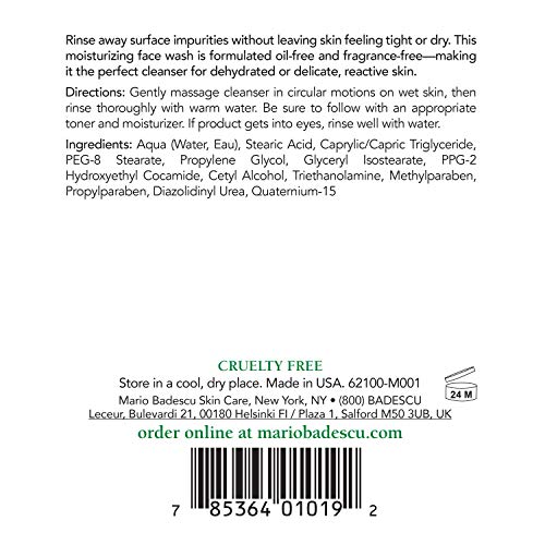 Mario Badescu Cream Soap 6 Fl Oz - Oil-Free Gentle Facial Cleanser
