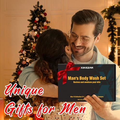 XIKEZAN Men's Grooming Gift Set - 3-in-1 Body Wash, Face Wash & Deodorant