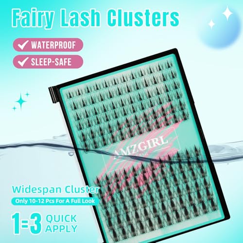 AMZGIRL Manga Lash Clusters with Spikes 144Pcs Maple Leaf- C-8-18mm, Anime Flutter Lashes