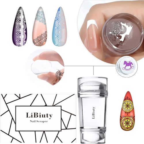 LiBiuty Nail Stamper Kit Set C - 6 Geometric & Floral Stencils