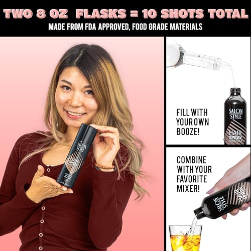 GoPong Hair Spray Flask Set - 2 Hidden Alcohol Flasks (16 oz)