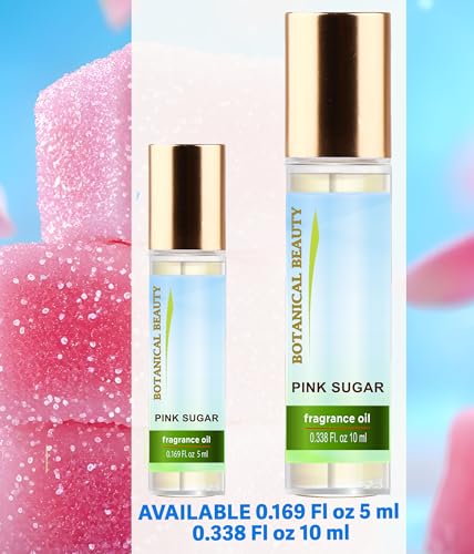 Botanical Beauty Pink Sugar Fragrance Oil Roll-On Perfume - Long-Lasting Scent (0.169 Fl Oz)
