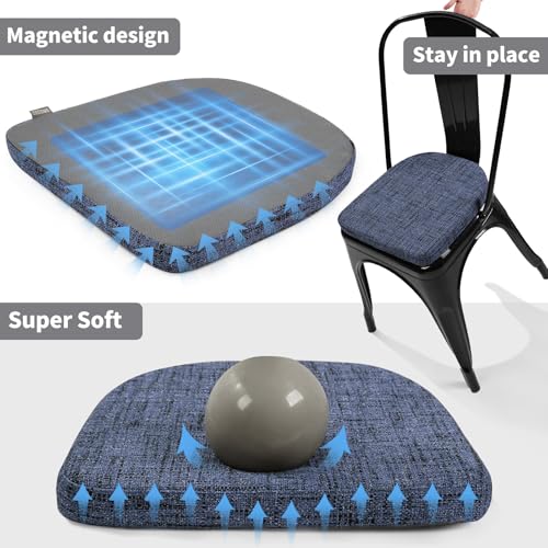 SINOSSO 14" Memory Foam Chair Cushion - U-Shape, Blue