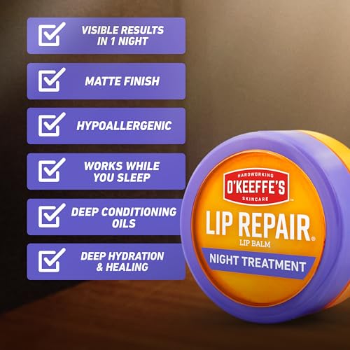 O'Keeffe's Lip Repair Night Treatment Balm - 0.25 oz for Dry Cracked Lips