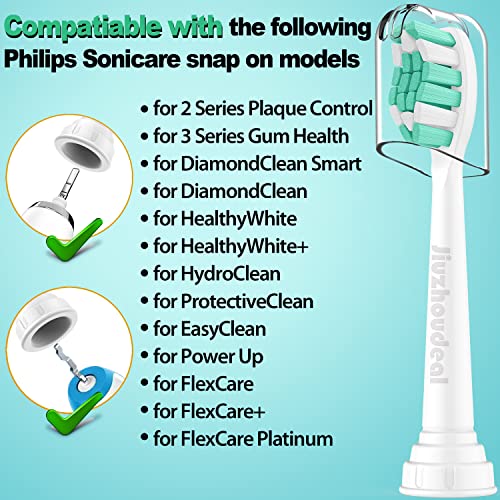 Jiuzhoudeal Replacement Toothbrush Heads for Philips Sonicare, 8-Pack White