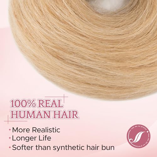 SEGO Human Hair Messy Bun Scrunchie - 25g Ash Blonde & Bleach Blonde