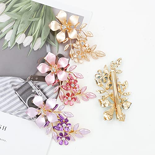 inSowni 4 Pack Glitter Sparkly Jeweled Butterfly Hair Clips S3