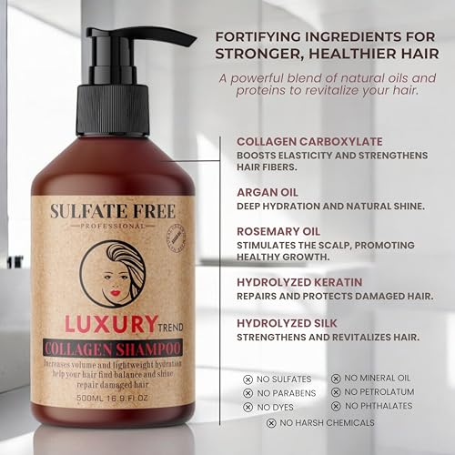 Collagen Shampoo for Women - Thickening & Growth Formula, 16.9 oz