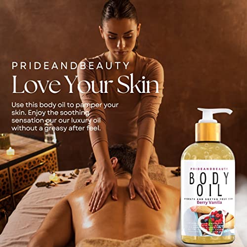 PrideandBeauty After Shower Body Oil – Hydrating Berry Vanilla Skin Oil