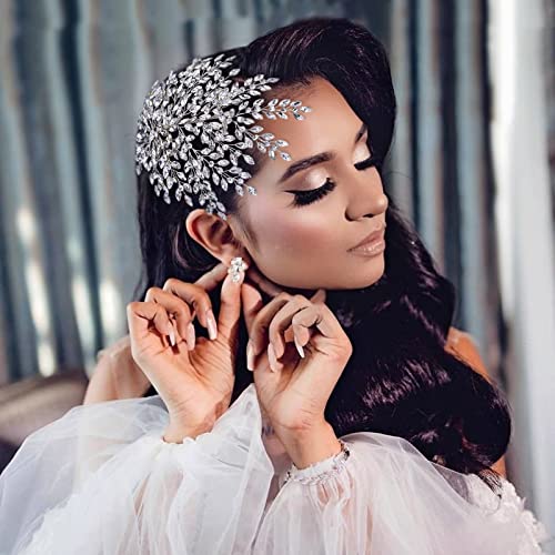 TRiXY Rhinestone Crystal Wedding Headband for Brides and Bridesmaids