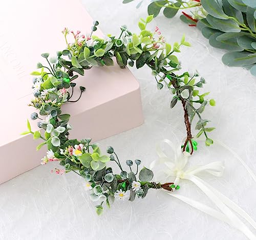 Vivivalue Floral Crown Garland Headband Z - Boho Flower Halo