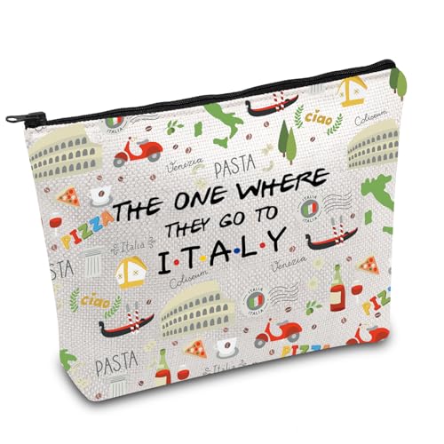 I Love Italy Makeup Bag - Travel Toiletry Pouch for Honeymoon Souvenir