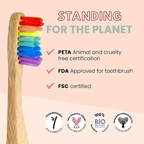 Eco-Friendly Bamboo Toothbrush Set for Adults - Soft Bristles, Pack of 4