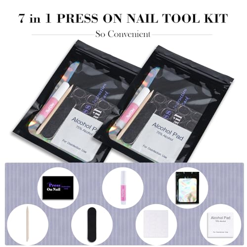 Uyolaxed Disposable Nail Supplies Kits - Black, 350pcs, 50 Sets