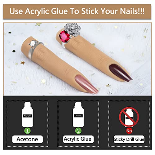 Silicone Nail Practice Fingers for Acrylic Nails - Flexible & Bendable