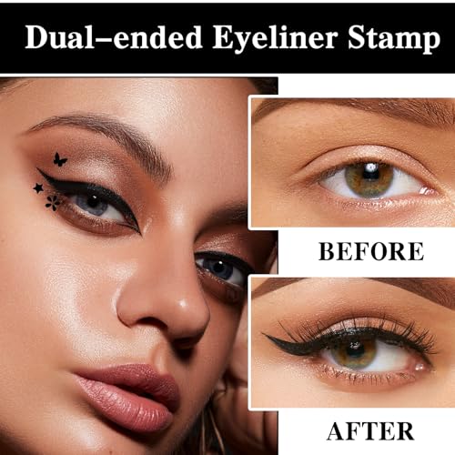 Double-Ended Liquid Eyeliner Stamp Pen Set - Waterproof & Smudge-Proof for Flawless Winged Looks