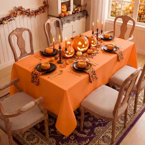 Romanstile Waterproof Halloween Tablecloth - 60x84 inch Orange