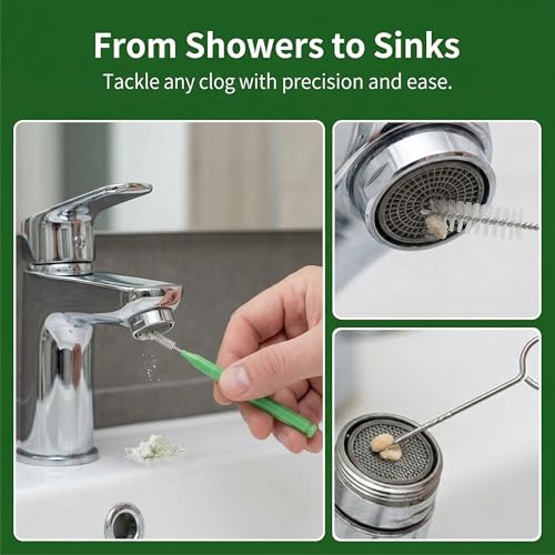 Premium Shower Head Cleaner Set - 40-Piece Tool Kit for Clogged Nozzles