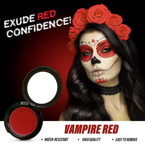 Manic Panic Vampire's Kiss Red Face & Body Paint - Full Coverage Cream Makeup for Halloween & Cosplay