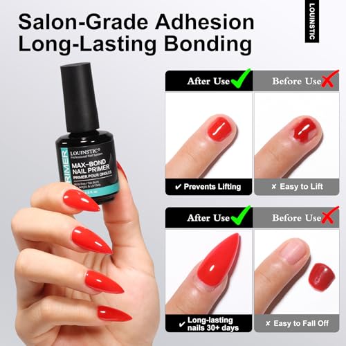 LOUINSTIC Acid-Free Nail Dehydrator & Primer A-001 for Acrylic & Gel Nails