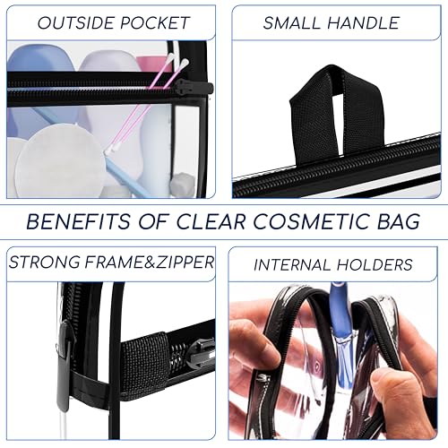 Olanmark Black TSA Approved Clear Toiletry Bag 3-1-1 Travel Organizer