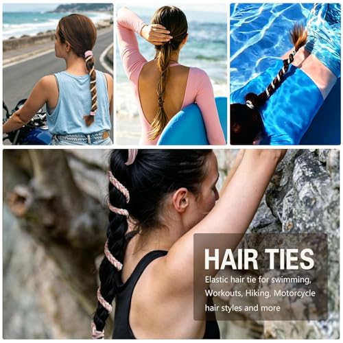SISYOUP Colorful Nylon Spiral Hair Ties for Women – 16-inch, No Damage, Strong Hold, All-Day Comfort (4 Pack)