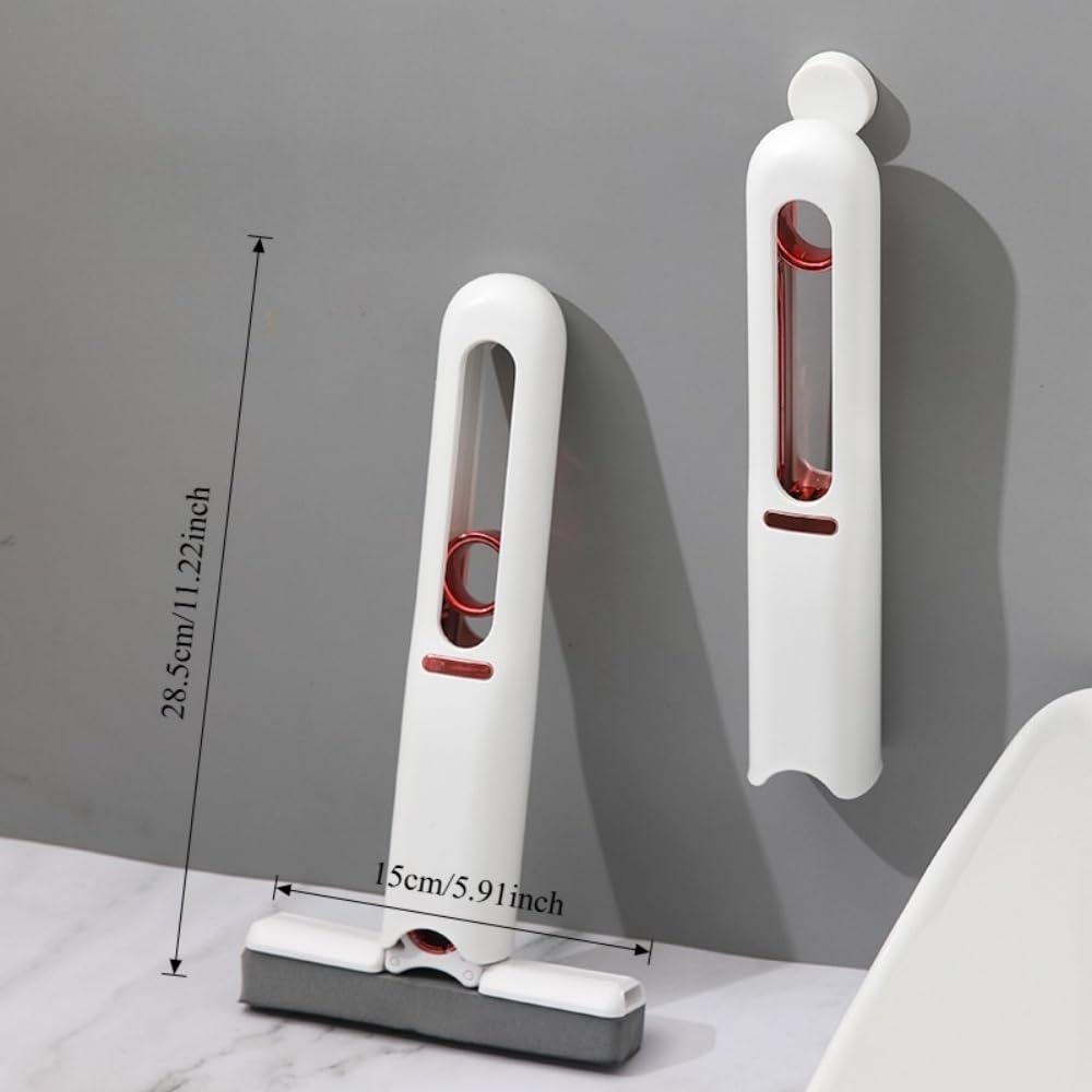1Pcs Mini Mop with Self-Squeezing Mechanism, Portable White Synthetic-Fiber Cleaner for Home, Living Room, Furniture, Window, 1Pcs