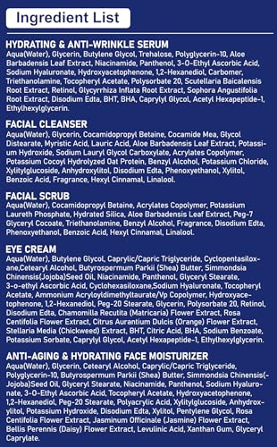 DOYEEWO Full Size Men’s Skin Care Kit 1.2 Fl Oz Pack of 5 - Hydrate, Firm, Wrinkle & Radiance