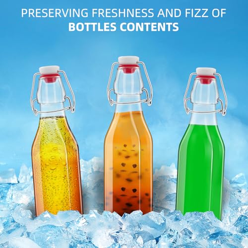 8oz Swing Top Glass Bottles - 2 Pack with Airtight Stoppers